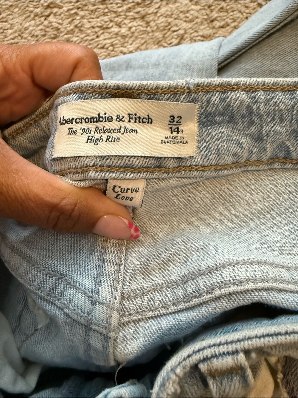 Abercrombie & Fitch Light Wash 90’s Straight Jeans curve love high waisted - Picture 3 of 4